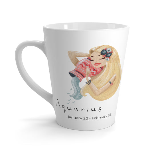 Aquarius Woman Zodiac Latte Mug